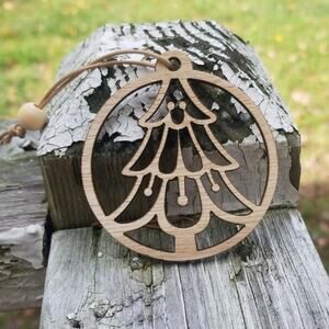 Christmas tree laser cut wooden ornament